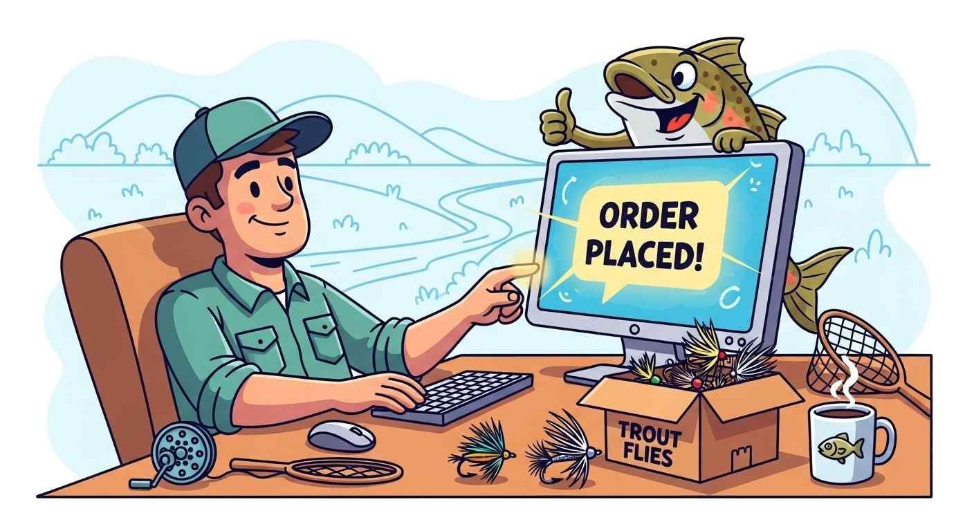 You place an order with one or more Fly Tying Vendors in the one transaction. Don't worry if you order from multiple stores - the postage will calculate itself at checkout.